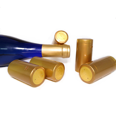 Kapsul Botol Anggur Pvc Panas Menyusutable 65mm Tinggi Warna Emas