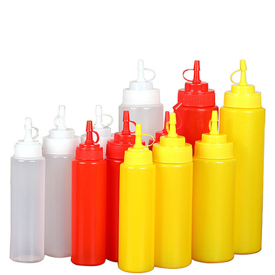 Kualitas makanan LDPE KeTopi Mustard Dispenser Botol Peras 16 Oz Dengan Tutup