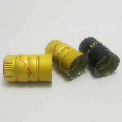 Roh Botol Atasan penyegelan Wiski Botol topi Warna Emas Hitam 33mmx53mm SGS