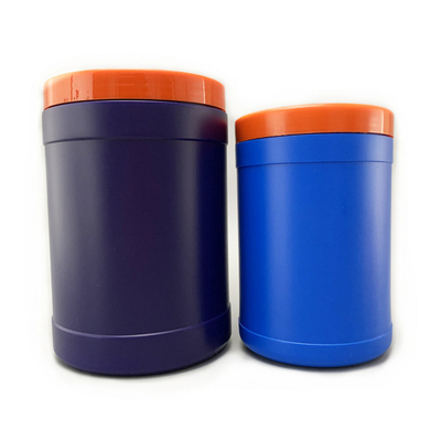 Biru Moulded Color Wide Mouth Plastik Bubuk Canister Nutrisi Protein Bubuk Canister